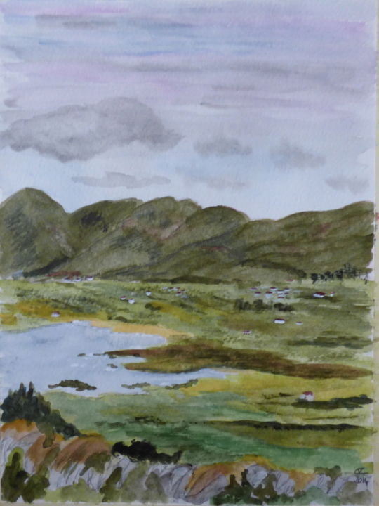 Peinture intitulée "Allihies, Beara Pen…" par Véronique Crombé, Œuvre d'art originale, Aquarelle