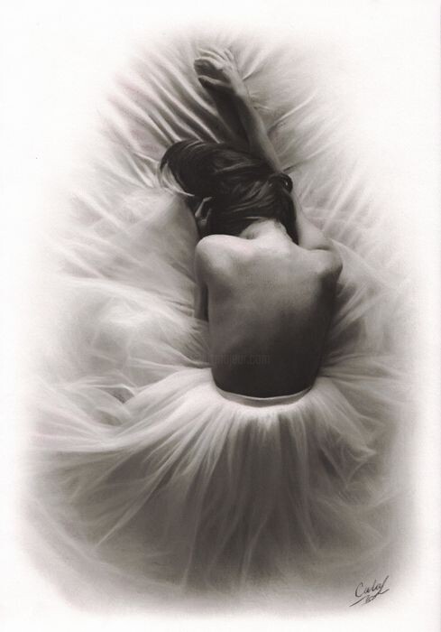 Dessin intitulée "Ballerine de Jean-M…" par Veronique Dambrun, Œuvre d'art originale