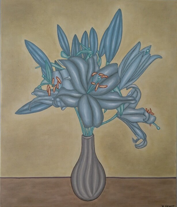 Peinture intitulée "Petit bouquet de ly…" par Véronique Génot, Œuvre d'art originale, Huile