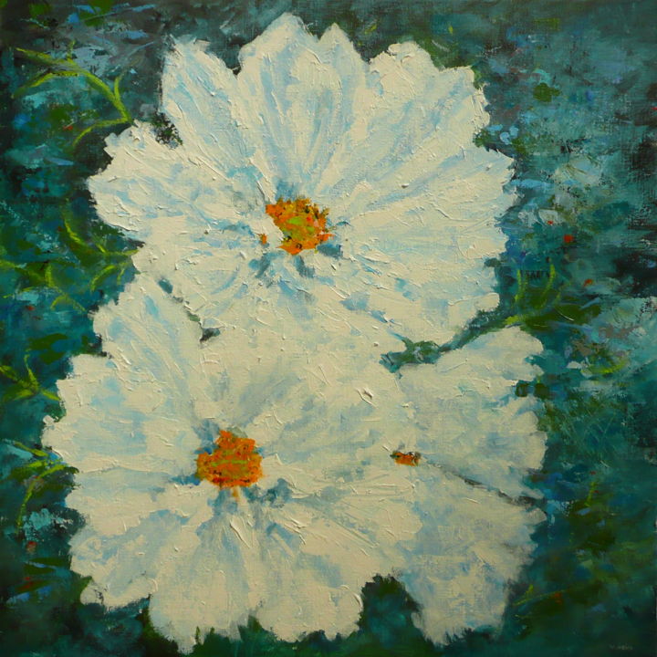 Painting titled "Cosmos" by Véronique Heim, Original Artwork, Acrylic