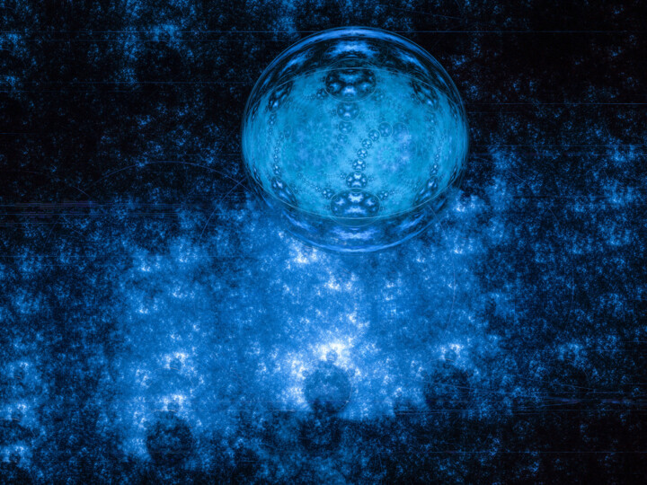 Photographie intitulée "spirale bleue" par Véronique Jaques, Œuvre d'art originale, Photographie numérique