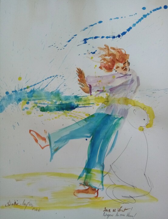 Peinture intitulée "Splash" par Veronique Labadie Layton, Œuvre d'art originale, Aquarelle