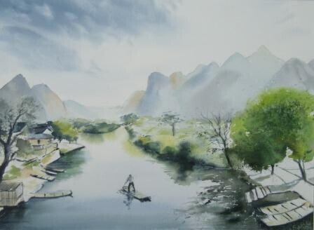 Pintura intitulada "Chine" por Véronique Le Forestier, Obras de arte originais