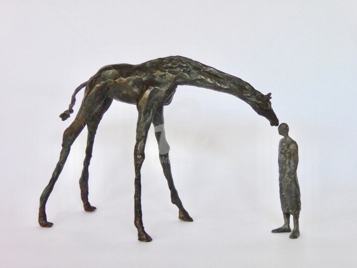 Sculpture intitulée "La consolation de l…" par Veronique Lonchamp, Œuvre d'art originale, Bronze