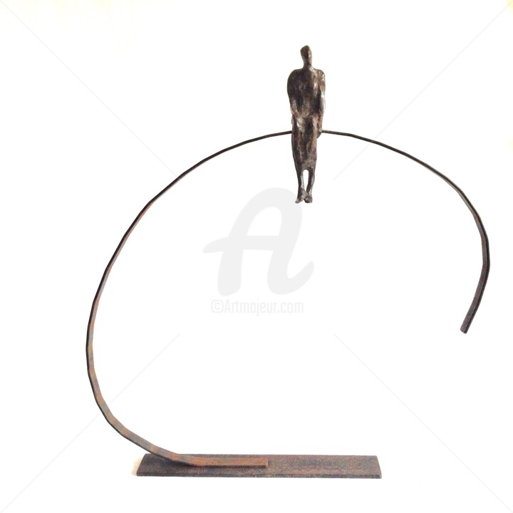 Sculpture titled "Alone" by Veronique Lonchamp, Original Artwork, Bronze