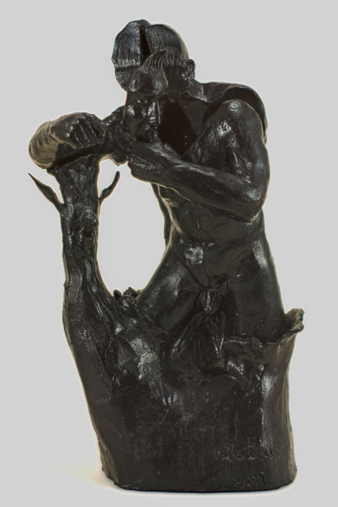 Sculpture intitulée "Je me coupe en 4 po…" par Véronique Lopez-Boiteux, Œuvre d'art originale, Terre cuite