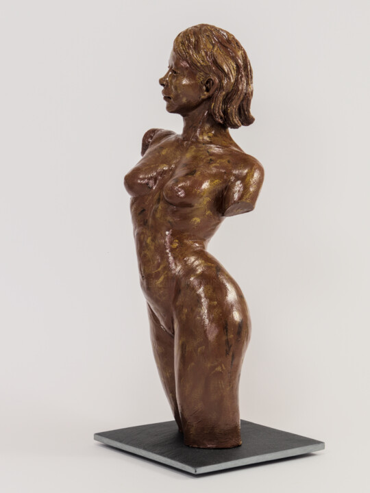 Sculpture intitulée "La Déesse" par Véronique Lopez-Boiteux, Œuvre d'art originale, Terre cuite