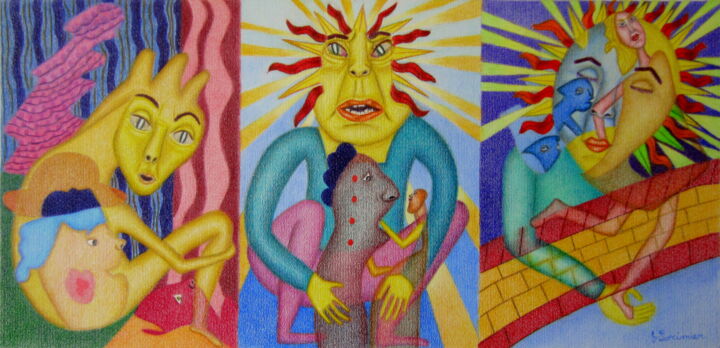 Dessin intitulée "Là où l'esprit me t…" par Véronique Lorimier, Œuvre d'art originale, Crayon