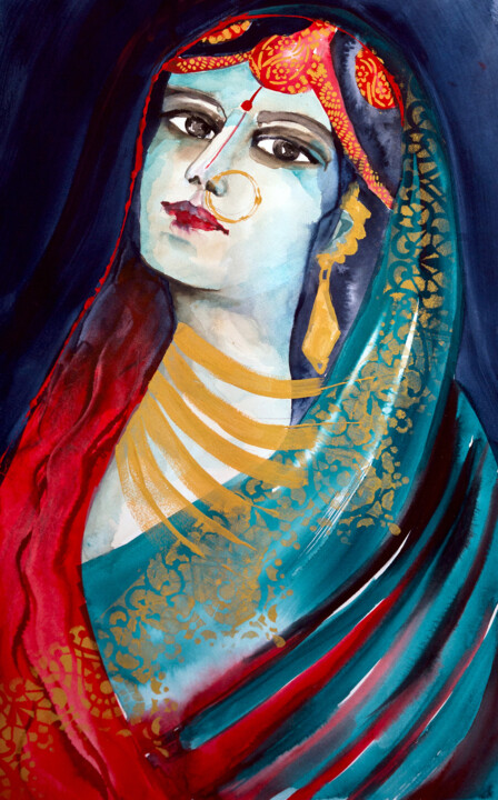 Pintura titulada "Agra" por Véronique Piaser-Moyen, Obra de arte original, Acuarela