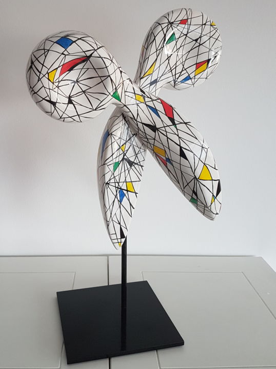Sculpture intitulée "Mondrian ciseau num…" par Véronique Pinault, Œuvre d'art originale, Résine