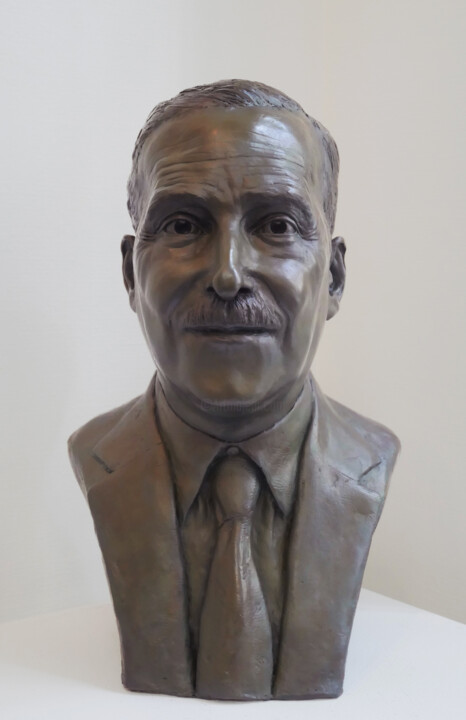 Sculpture titled "Stefan Zweig portra…" by Pico Sculpteur, Original Artwork, Clay