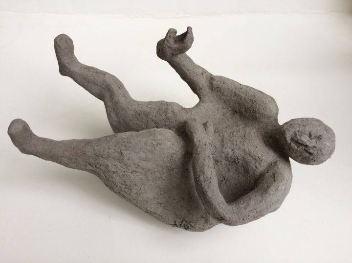 Sculpture intitulée "le gisant" par Veronique Pirlot, Œuvre d'art originale, Terre cuite