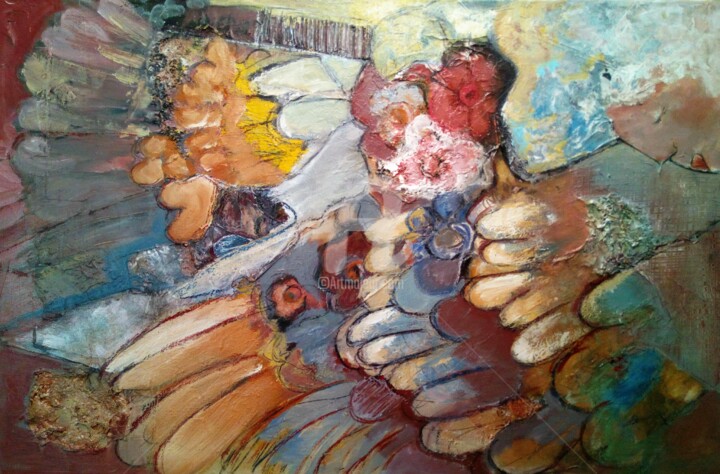 Painting titled "or'ange" by Véronique Soitel, Original Artwork
