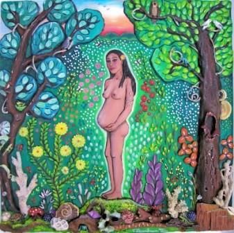 Peinture intitulée "maternité" par Véronique Sternbaum, Œuvre d'art originale