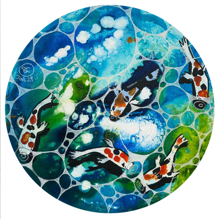 Peinture intitulée "Aquarium 30" par Veronique Tiberge, Œuvre d'art originale, Encre