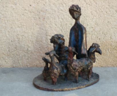 Sculpture titled "le petit berger" by Véronique Bellot, Original Artwork