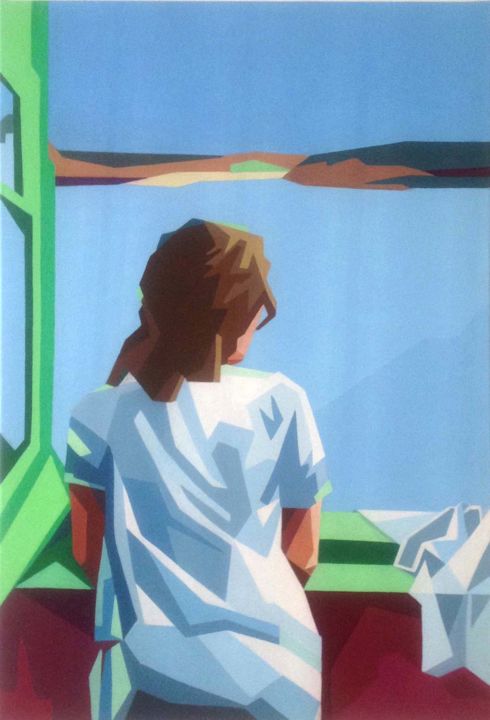 Peinture intitulée "La fenêtre" par Véronique Colin, Œuvre d'art originale, Acrylique