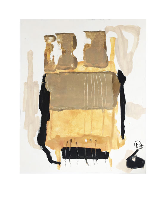 Peinture intitulée "acrylique sur papier" par Miet, Œuvre d'art originale, Acrylique Monté sur Carton