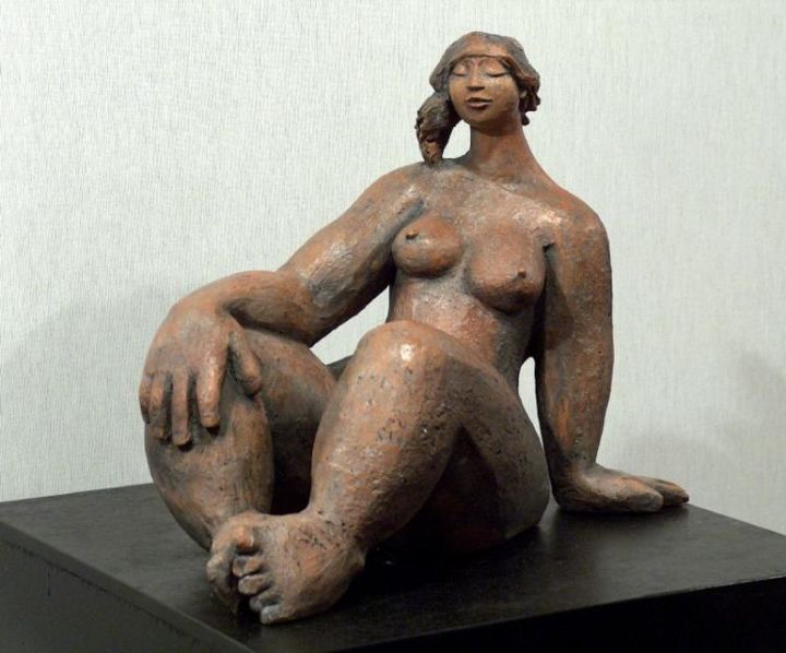Sculpture titled "Rêveuse" by Véronique Viala, Original Artwork