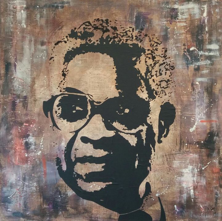 Peinture intitulée "Monsieur Césaire" par Dje Nny, Œuvre d'art originale, Acrylique