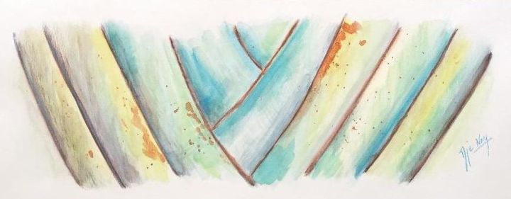 Peinture intitulée "Entrelacés" par Dje Nny, Œuvre d'art originale, Aquarelle
