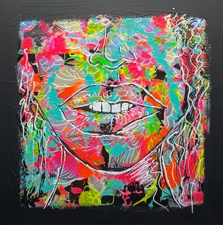 Pittura intitolato "Colored face" da Alexis Mathelin, Opera d'arte originale, Acrilico