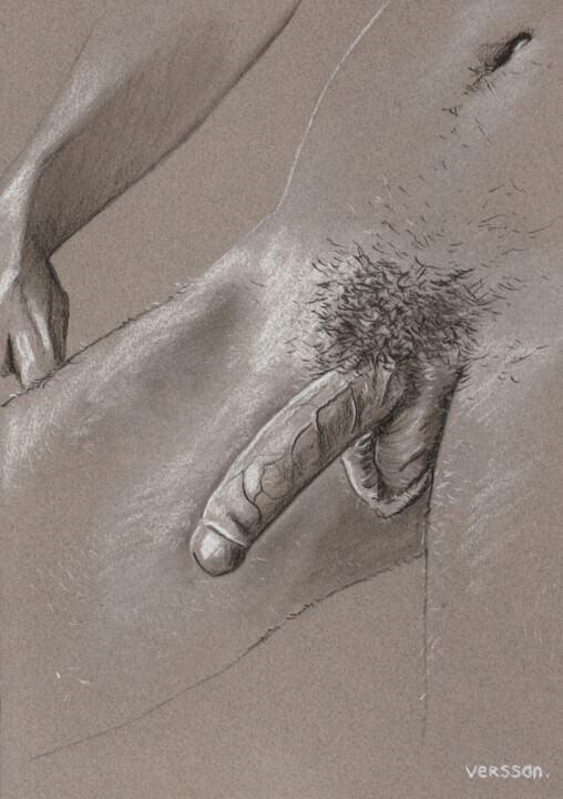 Drawing titled "Le péché" by Verssan, Original Artwork, Pastel