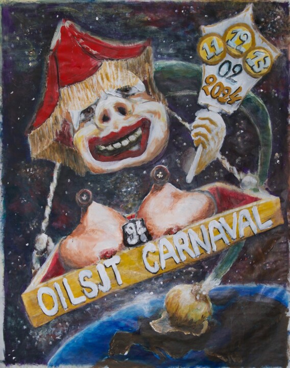 Pittura intitolato "Oilst Carnaval 2024" da Filip Callewaert, Opera d'arte originale, Acrilico
