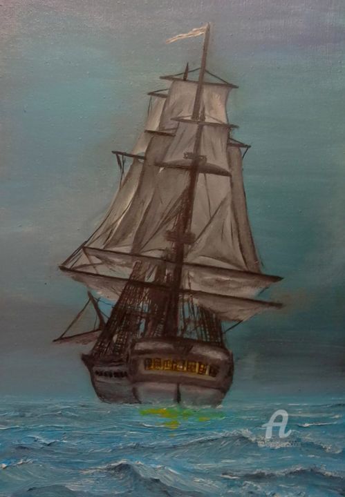 Pintura titulada "Ship" por Sav Yorg, Obra de arte original, Otro