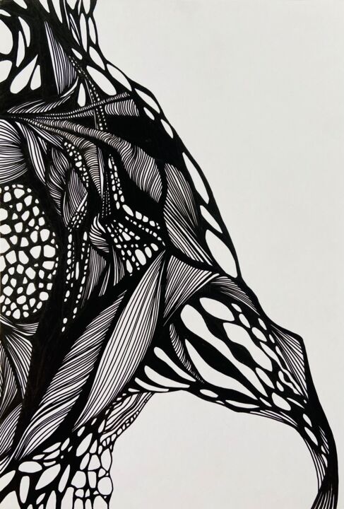 "Black. Drawing" başlıklı Resim Vesta Shi tarafından, Orijinal sanat, Jel kalem