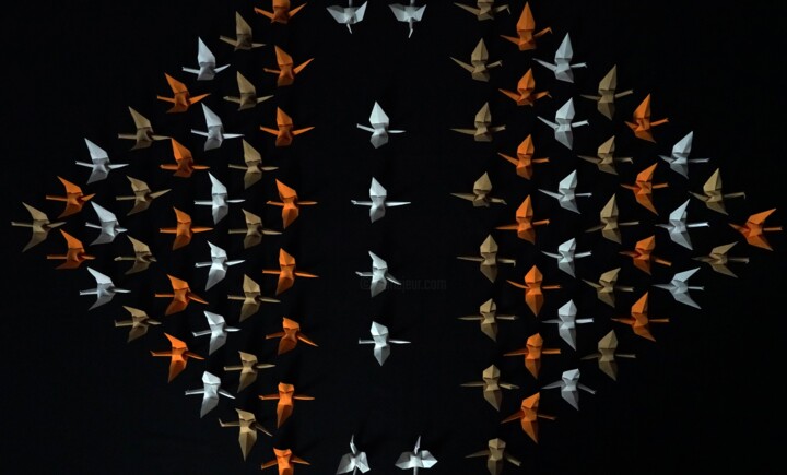 「Origami Extinction…」というタイトルの写真撮影 Vethan Sautourによって, オリジナルのアートワーク, デジタル 段ボールにマウント