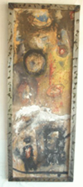 Peinture intitulée "ENCADREMENT-01.gif" par Degbokin Rosaire, Œuvre d'art originale, Huile