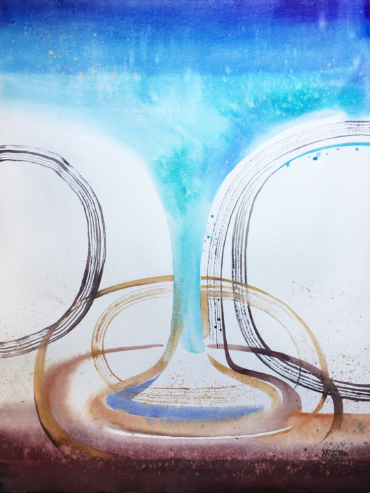 Painting titled "Filling with energy" by Natalia Veyner, Original Artwork, Watercolor