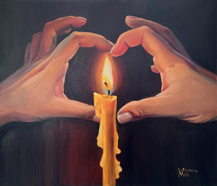 Pintura titulada "Hot heart. Love in…" por Natalia Veyner, Obra de arte original, Oleo