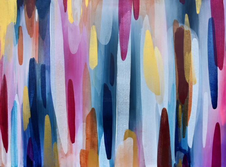 绘画 标题为“Melody in Color” 由Eva Pearl, 原创艺术品, 丙烯 安装在木质担架架上