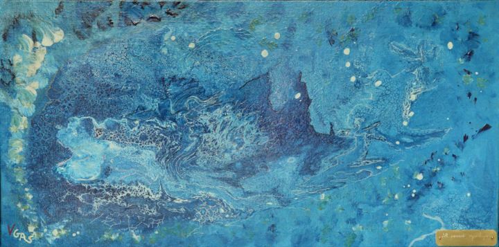 Painting titled "Monde aquatique" by Vgas, Original Artwork, Acrylic