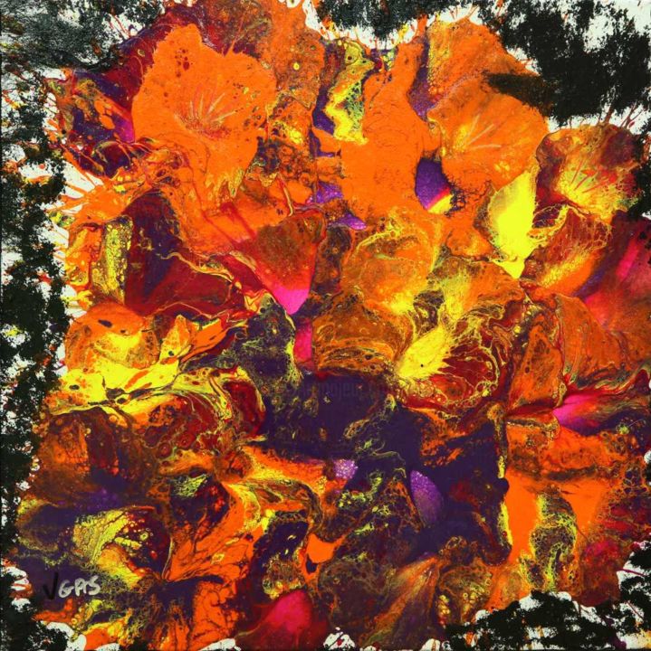 Schilderij getiteld "Jardin des Merveill…" door Vgas, Origineel Kunstwerk, Acryl