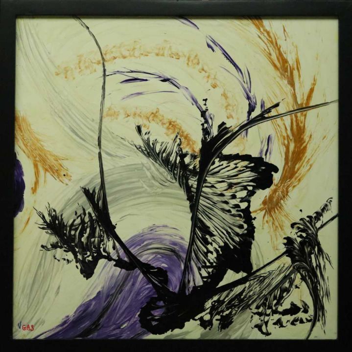 Peinture intitulée "Iris Féérique" par Vgas, Œuvre d'art originale, Acrylique