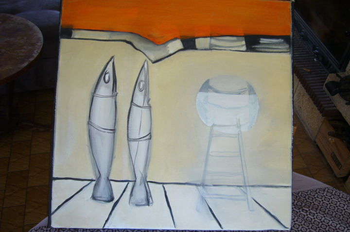 Peinture intitulée "les-sardines-007.jpg" par Véronique Besson-Gigarel, Œuvre d'art originale, Huile