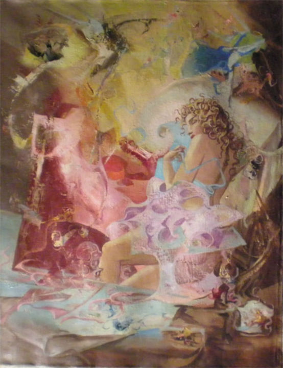 Painting titled "Andromeda" by Vladimir Gorbunov, Original Artwork, Oil