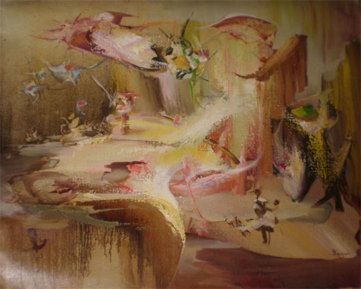 Painting titled "Bog fairy" by Vladimir Gorbunov, Original Artwork, Oil