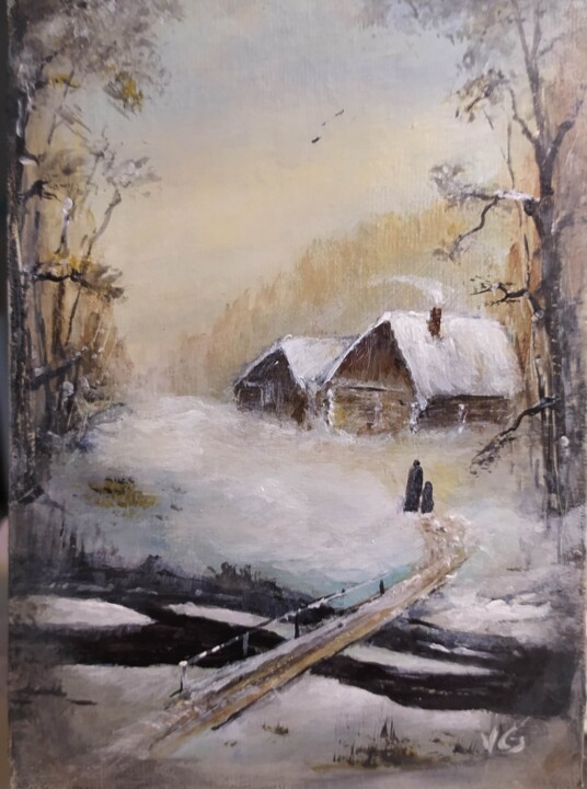 "Зима" başlıklı Tablo Vgringo tarafından, Orijinal sanat, Akrilik Karton üzerine monte edilmiş