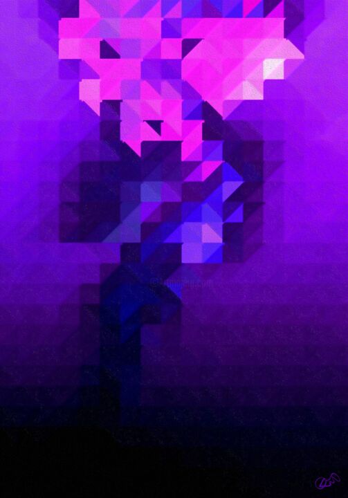 Digitale Kunst mit dem Titel "La Fleurette Violet…" von Viajacobi, Original-Kunstwerk, Digitale Malerei