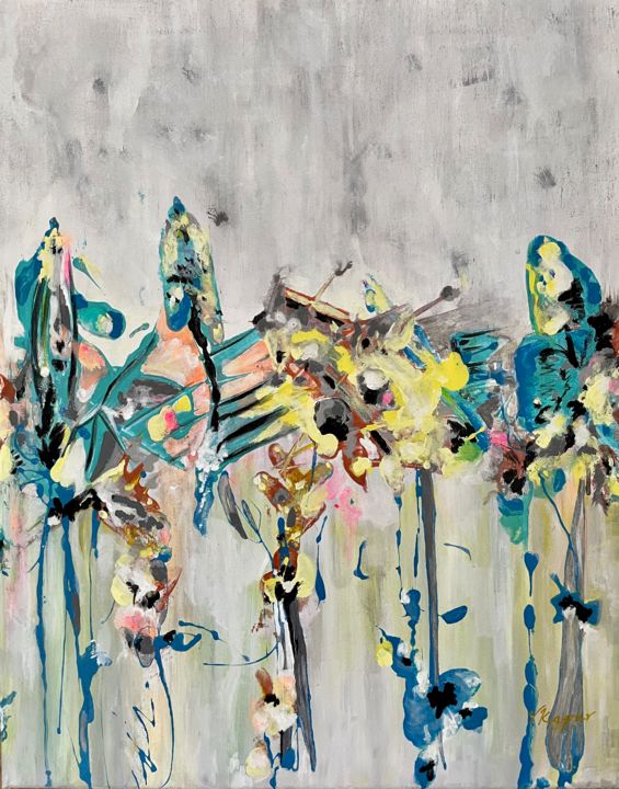 Peinture intitulée "In My Garden" par Vibhak_art Kapur, Œuvre d'art originale, Acrylique