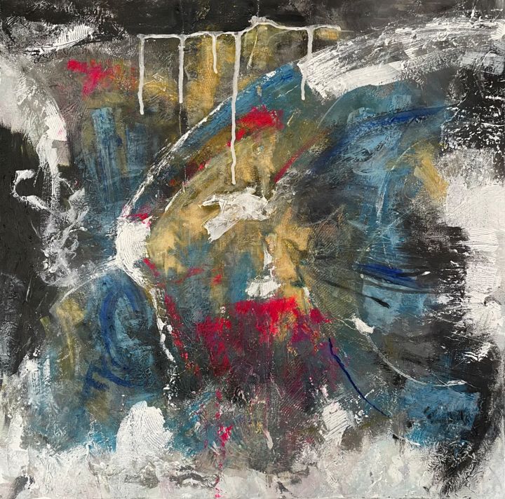 Peinture intitulée "Turbulance" par Vibhak_art Kapur, Œuvre d'art originale, Acrylique
