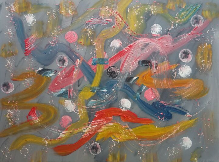 Painting titled "Culebras" by Vicente Hijo De Luna, Original Artwork, Acrylic