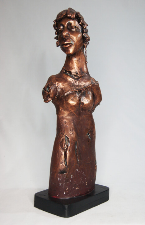 Skulptur mit dem Titel "Busto#2" von Vicente Pereira Da Silva (Vicente Silva), Original-Kunstwerk, Polymer Ton