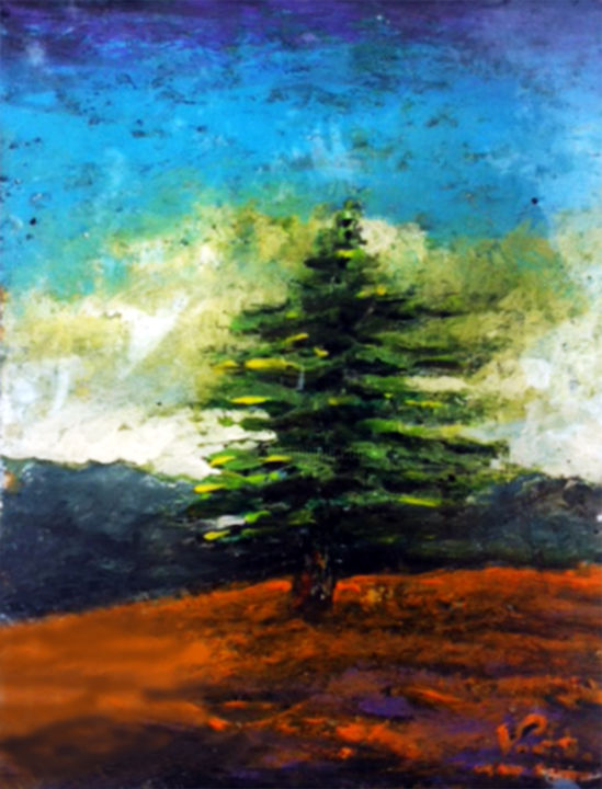 Painting titled "029-arbol" by Vicente Portillo O Vincent Of Houston, Original Artwork