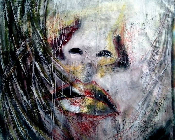 Painting titled "rostro v" by Luisa Vicente, Original Artwork, Acrylic