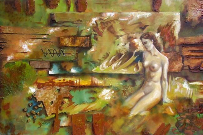 Malerei mit dem Titel "Natural Woman" von Vicente Júnnior, Original-Kunstwerk